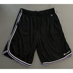 Vintage Men’s Mesh Basketball Shorts Champion Logo‎ Black Drawstring 3XLT